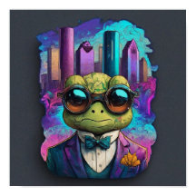 Sophisticated Frog in het Poster van de stad (Hous