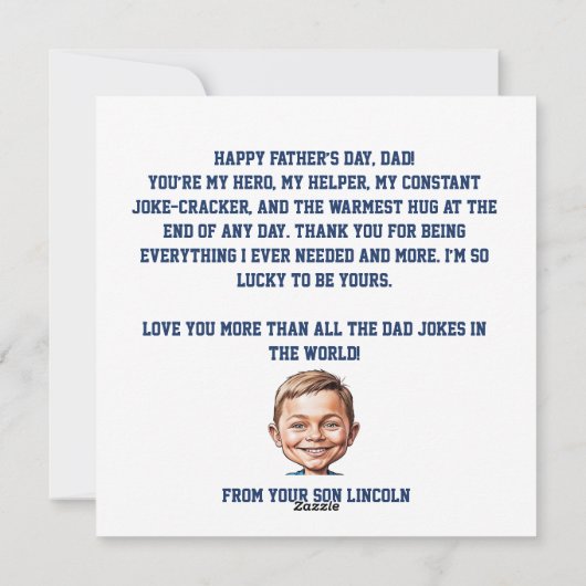 Sophisticated & Fun Dad Karikatuur Keepsake Feestdagenkaart (Achterkant)