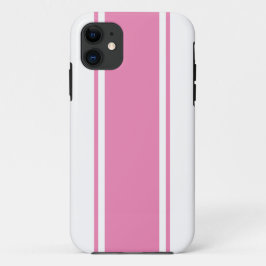 Sophisticated Fun Sportieve Roze Witte Racing Stri Case-Mate iPhone Case