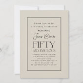 Sophisticated Gentlemen's 50th Birthday Party Kaart (Voorkant)