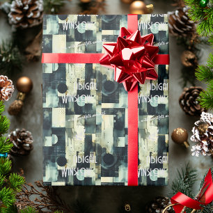 Sophisticated Gepersonaliseerde Zilver Zwart Gift  Cadeaupapier