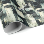 Sophisticated Gepersonaliseerde Zilver Zwart Gift  Cadeaupapier (Rol Hoek)