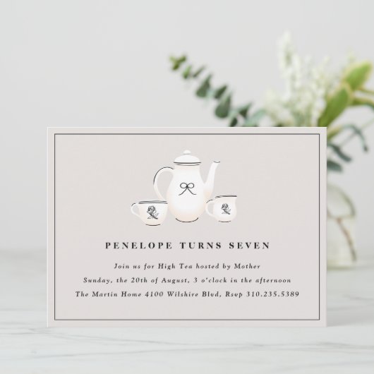 Sophisticated Girls High Tea Verjaardagsfeest Kaart (Staand voorkant)