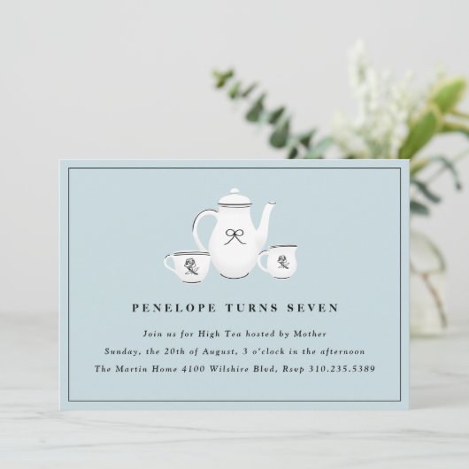 Sophisticated Girls High Tea Verjaardagsfeest Kaart (Staand voorkant)