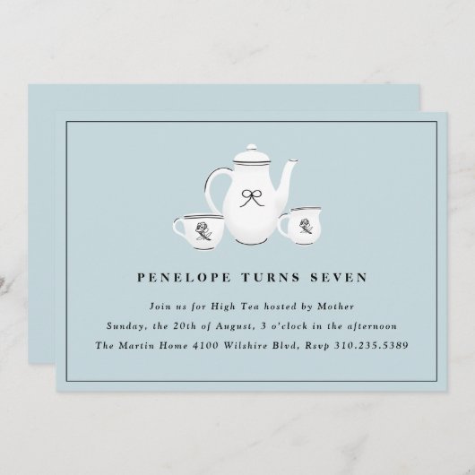 Sophisticated Girls High Tea Verjaardagsfeest Kaart (Voorkant / Achterkant)