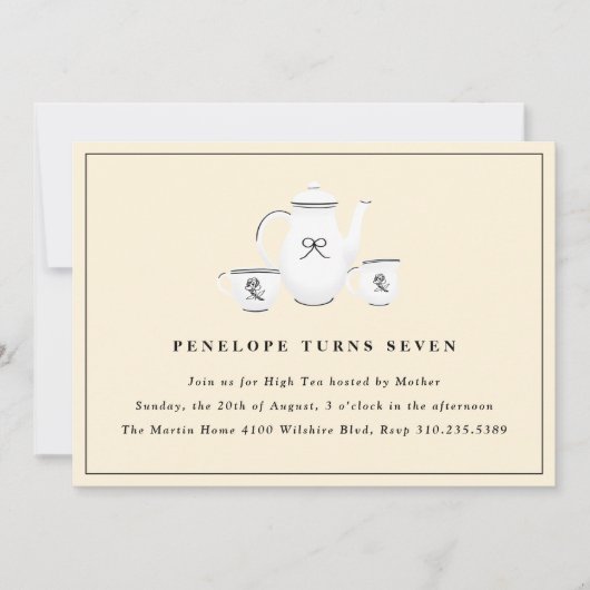 Sophisticated Girls High Tea Verjaardagsfeest Kaart (Voorkant)