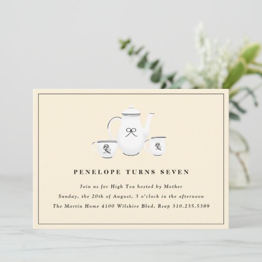 Sophisticated Girls High Tea Verjaardagsfeest Kaart (Staand voorkant)