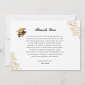 Sophisticated Gold Afstuderen bedankkaart Kaart (Voorkant)