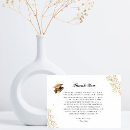 Sophisticated Gold Afstuderen bedankkaart Kaart