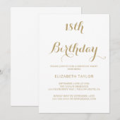 Sophisticated Gold Calligraphy 18e verjaardag Kaart (Voorkant / Achterkant)