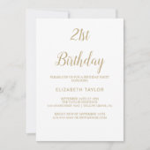 Sophisticated Gold Calligraphy 21e verjaardag Kaart (Voorkant)