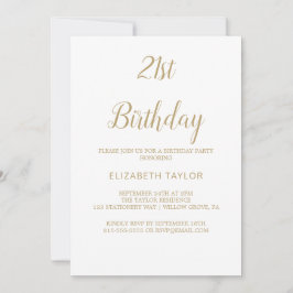 Sophisticated Gold Calligraphy 21e verjaardag Kaart