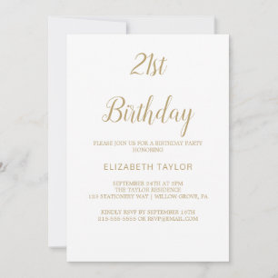 Sophisticated Gold Calligraphy 21e verjaardag Kaart