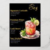 Sophisticated Gold-Foiled Cocktail Menu (Voorkant)