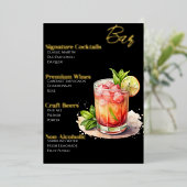 Sophisticated Gold-Foiled Cocktail Menu (Staand Voorkant)