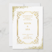Sophisticated Gold huwelijksuitnodigingen Kaart (Voorkant)