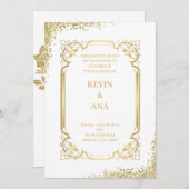 Sophisticated Gold huwelijksuitnodigingen Kaart (Voorkant / Achterkant)