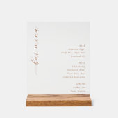 Sophisticated Gold Minimalist Bar Menu Acryl Bord (Voorkant)