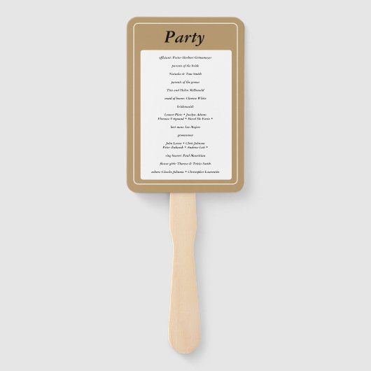 Sophisticated Gold Serif Wedding Stijlvol Modern Handwaaier (Achterkant)