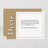 Sophisticated Gold Serif Wedding Stijlvol Modern Informatiekaartje (Voorkant / Achterkant)