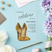 Sophisticated Gold Spanish Feminine Birthday  Acryl Uitnodigingen (Insitu (Huwelijk))