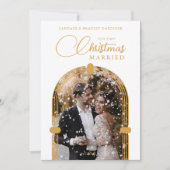 Sophisticated Golden Dome Photo First Christmas Feestdagenkaart (Voorkant)