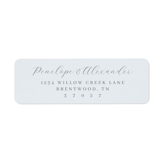 Sophisticated Gray Minimalist Etiket (Voorkant)