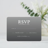 Sophisticated Gray Minimalist RSVP Kaartje (Staand voorkant)