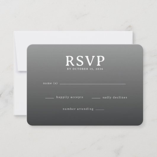 Sophisticated Gray Minimalist RSVP Kaartje (Voorkant)