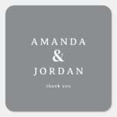 Sophisticated Gray Minimalist Thank You Sticker (Voorkant)
