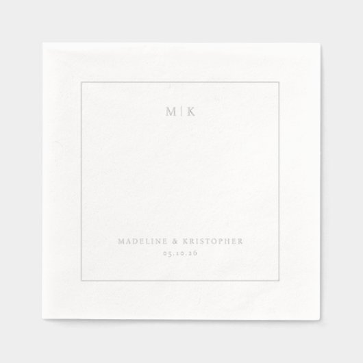 Sophisticated Gray Minimalist Typographic Folie Servetten (Voorkant)