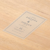 Sophisticated Gray Minimalist Wedding Invitation Acryl Uitnodigingen (Laagn)