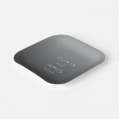 Sophisticated Gray Minimalist Wedding Papieren Bordje (Gebogen)