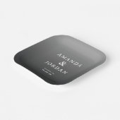 Sophisticated Gray Minimalist Wedding Papieren Bordje (Gebogen)