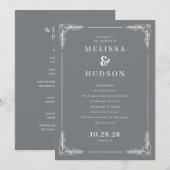 Sophisticated Gray Vine Wedding Ceremony Programmakaart (Voorkant / Achterkant)