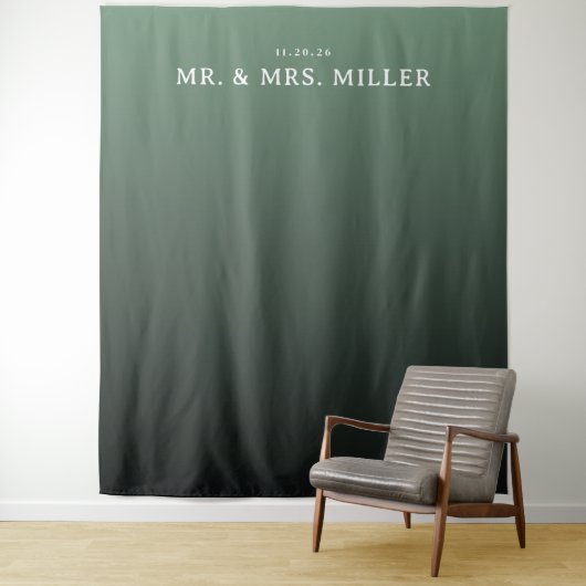 Sophisticated Green Gradient Invitation Wandkleed (In situ)