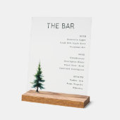 Sophisticated Green Minimalist Bar Menu Acryl Bord (Hoek)