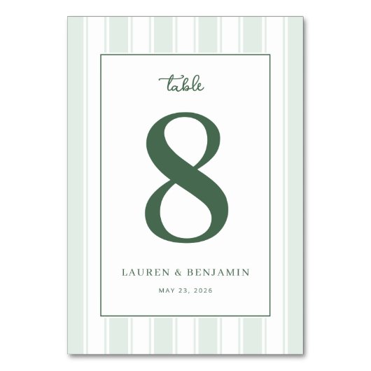Sophisticated Green Number Eight Kaart (Voorkant)