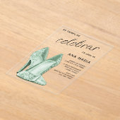 Sophisticated Green Spanish Feminine Birthday  Acryl Uitnodigingen (Laagn)