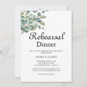 Sophisticated Greenery Repetitie Diner Uitnodiging (Voorkant)