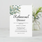 Sophisticated Greenery Repetitie Diner Uitnodiging (Staand voorkant)