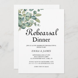 Sophisticated Greenery Repetitie Diner Uitnodiging