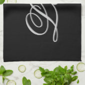 Sophisticated Grijs Zwarte Liefde Theedoek (Gevouwen)