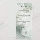 Sophisticated Groen Waterverf Bruiloftsmenu Menu (Voorkant / Achterkant)