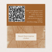 Sophisticated Grunge QR-code Visitekaartje gevouwe (Buitenkant ongevouwen)