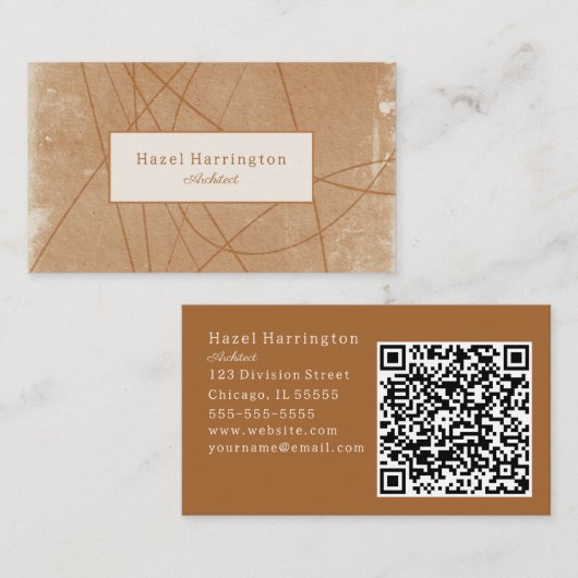 Sophisticated Grunge QR Code Visitekaartje Uniek (Voorkant / Achterkant)
