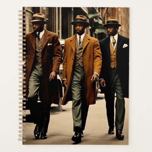 Sophisticated Harlem Renaissance Gentlemen Planner (Voorkant)