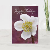 Sophisticated High-Poly Winter Rose Art Holiday Kaart (Voorkant)