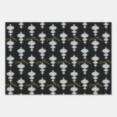 Sophisticated Kerstmis in Goud, Zwart en Grijs Inpakpapier Vel (Voorkant 3)