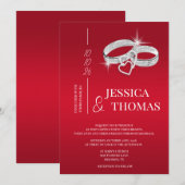 Sophisticated klasse, zilveren trouwringen bruilof kaart (Voorkant / Achterkant)